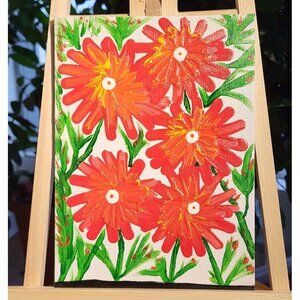NATUR-17 Custom Flower Painting On Canvas & Signed By "CANNOOVA"